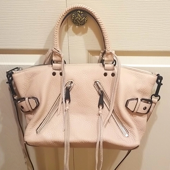 Rebecca Minkoff Handbags - Rebecca Minkoff Tan Satchel W/Black Hardware